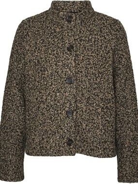 Brown and black teddy cardigan button coat sweater